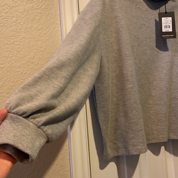 Who What Wear XXL sweater top gray boatneck - Picture 3 of 4